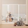 imageYITAHOME Extra Tall 55quot High Metal Dog Gate with Cat Door 295quot 40quot Wide Auto Close Pet Gate Indoor for Stairs Doorways House No Drilling Pressure Mount Sturdy White295 625 Wide  551 Tall