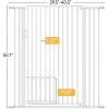 imageYITAHOME Extra Tall 55quot High Metal Dog Gate with Cat Door 295quot 40quot Wide Auto Close Pet Gate Indoor for Stairs Doorways House No Drilling Pressure Mount Sturdy White29540 Wide  551 Tall