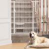 imageYITAHOME Extra Tall 55quot High Metal Dog Gate with Cat Door 295quot 40quot Wide Auto Close Pet Gate Indoor for Stairs Doorways House No Drilling Pressure Mount Sturdy White29540 Wide  551 Tall