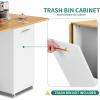 imageYITAHOME Folding Kitchen Table with Power Outlet Drop Leaf Kitchen Table Islands for 2 on Wheels Convertible Trash Can Storage Cabinet for 10 Gallon Garbage Bin Adjustable Storage Racks Wihte OakWihte  Oak
