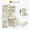 imageYITAHOME Kitchen Pantry Storage Cabinet 67quot Tall Kitchen Hutch with Outlet ampamp Door ampamp Shelves ampamp Drawer Farmhouse Wooden Microwave Stand Buffet Coffee Bar for Home Living Dining Room OffWhiteOffwhite