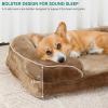 imageYITAHOME Large Dog Beds Orthopedic Memory Foam Dog Sofa Bed for Comfortable Sleep with Removable Cover Waterproof Lining and AntiSlip Bottom Brown