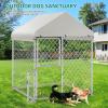 imageYITAHOME Large Outdoor Dog Kennel 40340354FT Large Dog House Pet Pens Dog Run Enclosure with UVResistant Waterproof Roof Cover and Secure Lock Dog Fence Outdoor for YardSilver