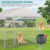 imageYITAHOME Large Outdoor Dog Kennel 40340354FT Large Dog House Pet Pens Dog Run Enclosure with UVResistant Waterproof Roof Cover and Secure Lock Dog Fence Outdoor for YardSilver
