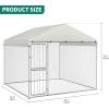imageYITAHOME Large Outdoor Dog Kennel 40340354FT Large Dog House Pet Pens Dog Run Enclosure with UVResistant Waterproof Roof Cover and Secure Lock Dog Fence Outdoor for YardSilver
