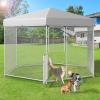 imageYITAHOME Large Outdoor Dog Kennel 40340354FT Large Dog House Pet Pens Dog Run Enclosure with UVResistant Waterproof Roof Cover and Secure Lock Dog Fence Outdoor for YardSilver
