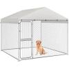 imageYITAHOME Large Outdoor Dog Kennel 40340354FT Large Dog House Pet Pens Dog Run Enclosure with UVResistant Waterproof Roof Cover and Secure Lock Dog Fence Outdoor for YardSilver