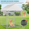 imageYITAHOME Large Outdoor Dog Kennel 40340354FT Large Dog House Pet Pens Dog Run Enclosure with UVResistant Waterproof Roof Cover and Secure Lock Dog Fence Outdoor for YardSilver