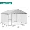 imageYITAHOME Large Outdoor Dog Kennel 40340354FT Large Dog House Pet Pens Dog Run Enclosure with UVResistant Waterproof Roof Cover and Secure Lock Dog Fence Outdoor for YardSilver