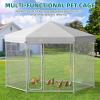 imageYITAHOME Large Outdoor Dog Kennel 40340354FT Large Dog House Pet Pens Dog Run Enclosure with UVResistant Waterproof Roof Cover and Secure Lock Dog Fence Outdoor for YardSilver