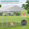 imageYITAHOME Large Outdoor Dog Kennel 40340354FT Large Dog House Pet Pens Dog Run Enclosure with UVResistant Waterproof Roof Cover and Secure Lock Dog Fence Outdoor for YardSilver