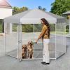 imageYITAHOME Large Outdoor Dog Kennel 40340354FT Large Dog House Pet Pens Dog Run Enclosure with UVResistant Waterproof Roof Cover and Secure Lock Dog Fence Outdoor for YardSilver