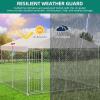 imageYITAHOME Large Outdoor Dog Kennel 40340354FT Large Dog House Pet Pens Dog Run Enclosure with UVResistant Waterproof Roof Cover and Secure Lock Dog Fence Outdoor for YardSilver