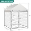 imageYITAHOME Large Outdoor Dog Kennel 40340354FT Large Dog House Pet Pens Dog Run Enclosure with UVResistant Waterproof Roof Cover and Secure Lock Dog Fence Outdoor for YardSilver