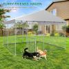 imageYITAHOME Large Outdoor Dog Kennel 40340354FT Large Dog House Pet Pens Dog Run Enclosure with UVResistant Waterproof Roof Cover and Secure Lock Dog Fence Outdoor for YardSilver