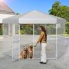 imageYITAHOME Large Outdoor Dog Kennel 40340354FT Large Dog House Pet Pens Dog Run Enclosure with UVResistant Waterproof Roof Cover and Secure Lock Dog Fence Outdoor for YardSilver