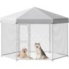 imageYITAHOME Large Outdoor Dog Kennel 40340354FT Large Dog House Pet Pens Dog Run Enclosure with UVResistant Waterproof Roof Cover and Secure Lock Dog Fence Outdoor for YardSilver