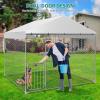 imageYITAHOME Large Outdoor Dog Kennel 40340354FT Large Dog House Pet Pens Dog Run Enclosure with UVResistant Waterproof Roof Cover and Secure Lock Dog Fence Outdoor for YardSilver