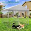 imageYITAHOME Large Outdoor Dog Kennel 40340354FT Large Dog House Pet Pens Dog Run Enclosure with UVResistant Waterproof Roof Cover and Secure Lock Dog Fence Outdoor for YardSilver