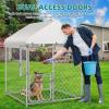 imageYITAHOME Large Outdoor Dog Kennel 40340354FT Large Dog House Pet Pens Dog Run Enclosure with UVResistant Waterproof Roof Cover and Secure Lock Dog Fence Outdoor for YardSilver