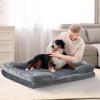 imageYITAHOME Orthopedic Dog Bed for Jumbo Dogs Rectangle Memory Foam Pet Bed with Removable Washable Cover Waterproof Lining and Nonskid BottomGrey