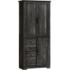 imageYITAHOME Pantry Cabinet 71Inch Tall Freestanding Storage Cabinet with 4 Drawers Farmhouse Cupboard with Doors Storage Adjustable Shelves for Living Room Dining Room Black OakRustic Black Oak