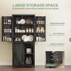 imageYITAHOME Pantry Cabinet 71Inch Tall Freestanding Storage Cabinet with 4 Drawers Farmhouse Cupboard with Doors Storage Adjustable Shelves for Living Room Dining Room Black OakRustic Black Oak