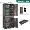 imageYITAHOME Pantry Cabinet 71Inch Tall Freestanding Storage Cabinet with 4 Drawers Farmhouse Cupboard with Doors Storage Adjustable Shelves for Living Room Dining Room Black OakGray Rustic