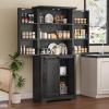 imageYITAHOME Pantry Cabinet 71Inch Tall Freestanding Storage Cabinet with 4 Drawers Farmhouse Cupboard with Doors Storage Adjustable Shelves for Living Room Dining Room Black OakRustic Gray Oak