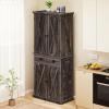 imageYITAHOME Pantry Cabinet 71Inch Tall Freestanding Storage Cabinet with 4 Drawers Farmhouse Cupboard with Doors Storage Adjustable Shelves for Living Room Dining Room Black OakGray Rustic