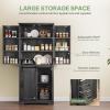 imageYITAHOME Pantry Cabinet 71Inch Tall Freestanding Storage Cabinet with 4 Drawers Farmhouse Cupboard with Doors Storage Adjustable Shelves for Living Room Dining Room Black OakRustic Gray Oak