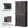 imageYITAHOME Pantry Cabinet 71Inch Tall Freestanding Storage Cabinet with 4 Drawers Farmhouse Cupboard with Doors Storage Adjustable Shelves for Living Room Dining Room Black OakGray Rustic