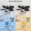 imageYITAHOME Tropical Ceiling Fan with LED Light and Remote 52 Inch Black Palm Leaf Fan for Home with Memory Function 5 Leaf Blades Reversible DC Quiet Motor for Porch Farmhouse Indoor BrownDark wood grain