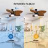 imageYITAHOME Tropical Ceiling Fan with LED Light and Remote 52 Inch Black Palm Leaf Fan for Home with Memory Function 5 Leaf Blades Reversible DC Quiet Motor for Porch Farmhouse Indoor BrownWalnut