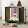 imageYITAHOME Dog Crate Furniture 41quot Heavy Duty Dog Kennel with 2 Drawers Wooden Dog Crate End Table for Medium Small Medium Dogs Rustic BrownBrown