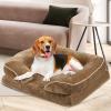 imageYITAHOME Medium Dog Beds Orthopedic Memory Foam Dog Sofa Bed for Comfortable Sleep with Removable Cover Waterproof Lining and AntiSlip Bottom Brown