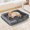imageYITAHOME Orthopedic Dog Bed for Jumbo Dogs Rectangle Memory Foam Pet Bed with Removable Washable Cover Waterproof Lining and Nonskid BottomGrey