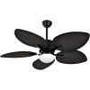 imageYITAHOME Tropical Ceiling Fan with LED Light and Remote 52 Inch Black Palm Leaf Fan for Home with Memory Function 5 Leaf Blades Reversible DC Quiet Motor for Porch Farmhouse Indoor BrownDark wood grain