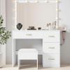 imageYITAHOME Vanity Desk with Mirror Makeup Vanity Set Vanity Table with Power Outlets ampamp Cushioned Stool Modern Makeup Desk 11 LED BulbsWhite