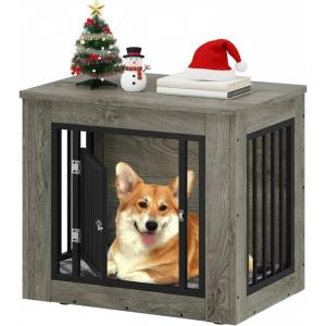imageYITAHOME 272quot L Dog Crate Furniture for Medium Dogs 2in1 IronWood Fusion Dog cage Indoor up to 30 lb Side End Table Modern Dogs Kennel with Waterproof Top Safety CornersSteel LockRusticDark Grey