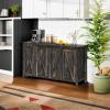 imageYITAHOME 55 Sideboard Buffet Cabinet with Storage Farmhouse Kitchen Storage Cabinet w4 Doors Adjustable Shelf for Kitchen Living Room GreyBrownDark Rustic Oak