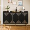 imageYITAHOME 55 Sideboard Buffet Cabinet with Storage Modern Kitchen Storage Cabinet Coffee Bar Cabinets for Dining Room Kitchen BlackBlack