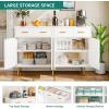 imageYITAHOME 55 Sideboard Buffet Cabinet with Storage Modern Kitchen Storage Cabinet Coffee Bar Cabinets for Dining Room Kitchen BlackWhite