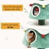imageYITAHOME 60 in Christmas Cat Tree for Indoor Cats Tall Cat Tower Furniture with 2 Large Condos 5ft Christmas Tree Party Decoration with Cat House and Beds63in