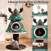 imageYITAHOME 60 in Christmas Cat Tree for Indoor Cats Tall Cat Tower Furniture with 2 Large Condos 5ft Christmas Tree Party Decoration with Cat House and Beds472in