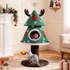imageYITAHOME 60 in Christmas Cat Tree for Indoor Cats Tall Cat Tower Furniture with 2 Large Condos 5ft Christmas Tree Party Decoration with Cat House and Beds472in
