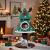 imageYITAHOME 60 in Christmas Cat Tree for Indoor Cats Tall Cat Tower Furniture with 2 Large Condos 5ft Christmas Tree Party Decoration with Cat House and Beds472in