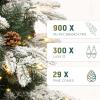 imageYITAHOME 65ft Prelit Aspen Fir Christmas Tree with Remote Control CrystalDecorated Prelit Christmas Tree with 900 PEampampPVC Mixed Branch Tips 11 LightingModes GreenGreen With Partially Flocked Tips
