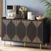 imageYITAHOME 55 Sideboard Buffet Cabinet with Storage Modern Kitchen Storage Cabinet Coffee Bar Cabinets for Dining Room Kitchen BlackBlack