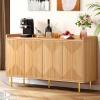 imageYITAHOME 55 Sideboard Buffet Cabinet with Storage Modern Kitchen Storage Cabinet Coffee Bar Cabinets for Dining Room Kitchen BlackNatural